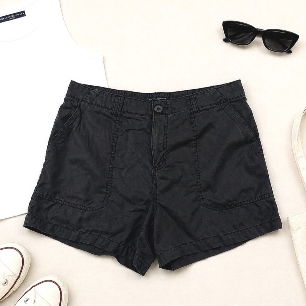 Social Standard by Sanctuary Womens Black Lyocell Utility Shorts XL